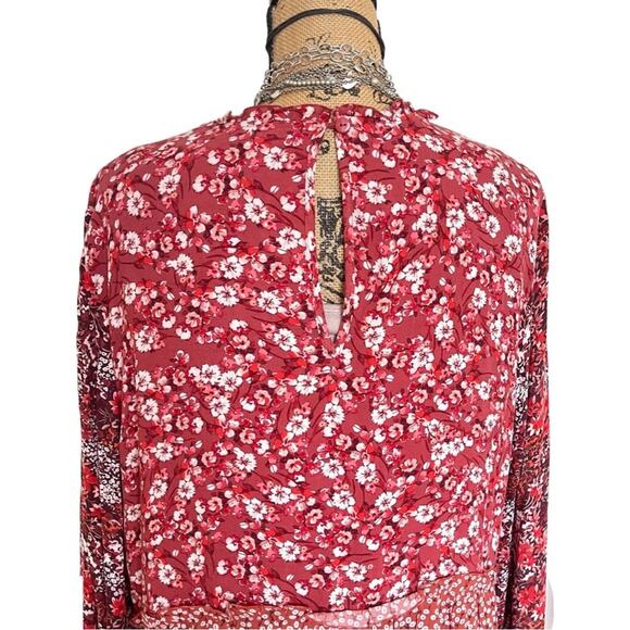 ANTHROPOLOGIE Esther Tiered Tunic RED floral print SIZE XL - Picture 15 of 16